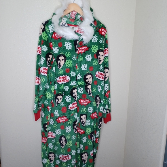 Elf Christmas Union Suit Adult Onesie Pajamas 3X - Picture 3 of 7